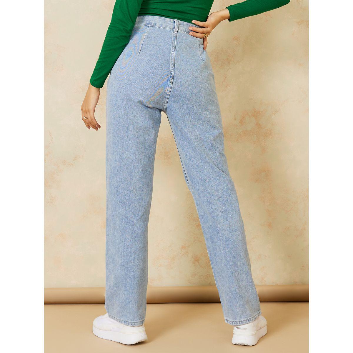 جينز بقصة مستقيمة وخصر عالي-women-clothing-bottoms-jeans-image-4