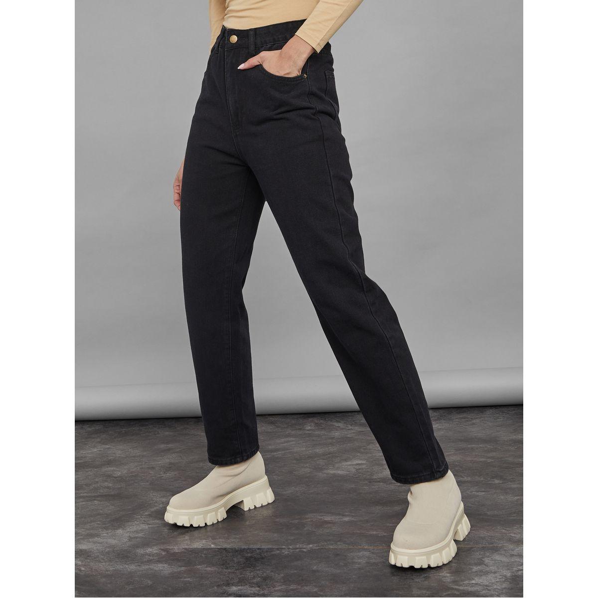 Styli Solid Straight Leg Jeans-women-clothing-bottoms-jeans-image-1
