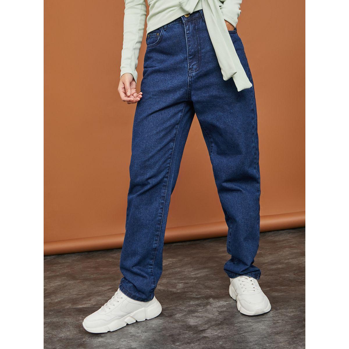 Styli High Waist Baggy Fit Jeans with Pockets-women-clothing-bottoms-jeans-image-1