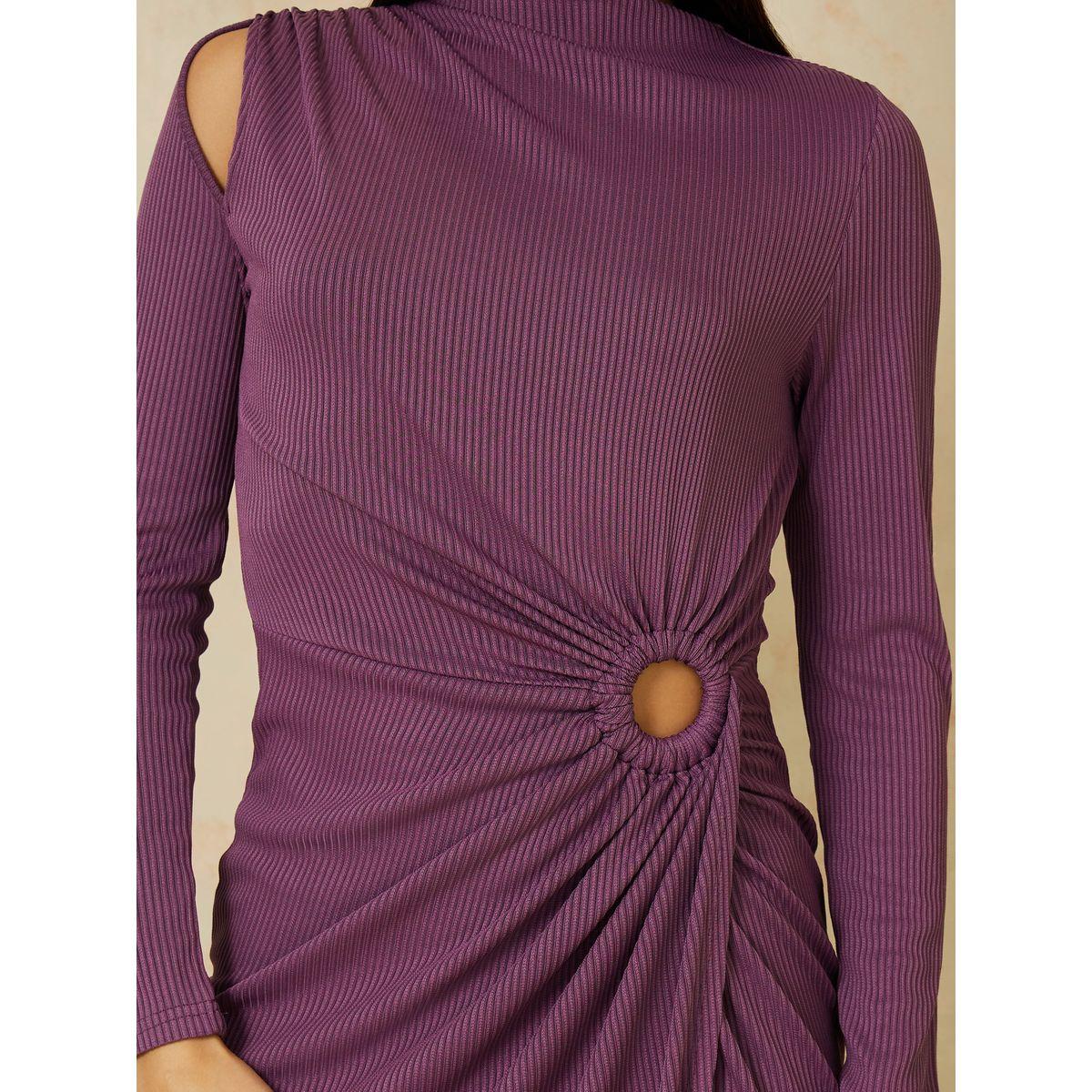 فستان ميدي مضلع باكمام طويلة-women-clothing-dresses-image-3