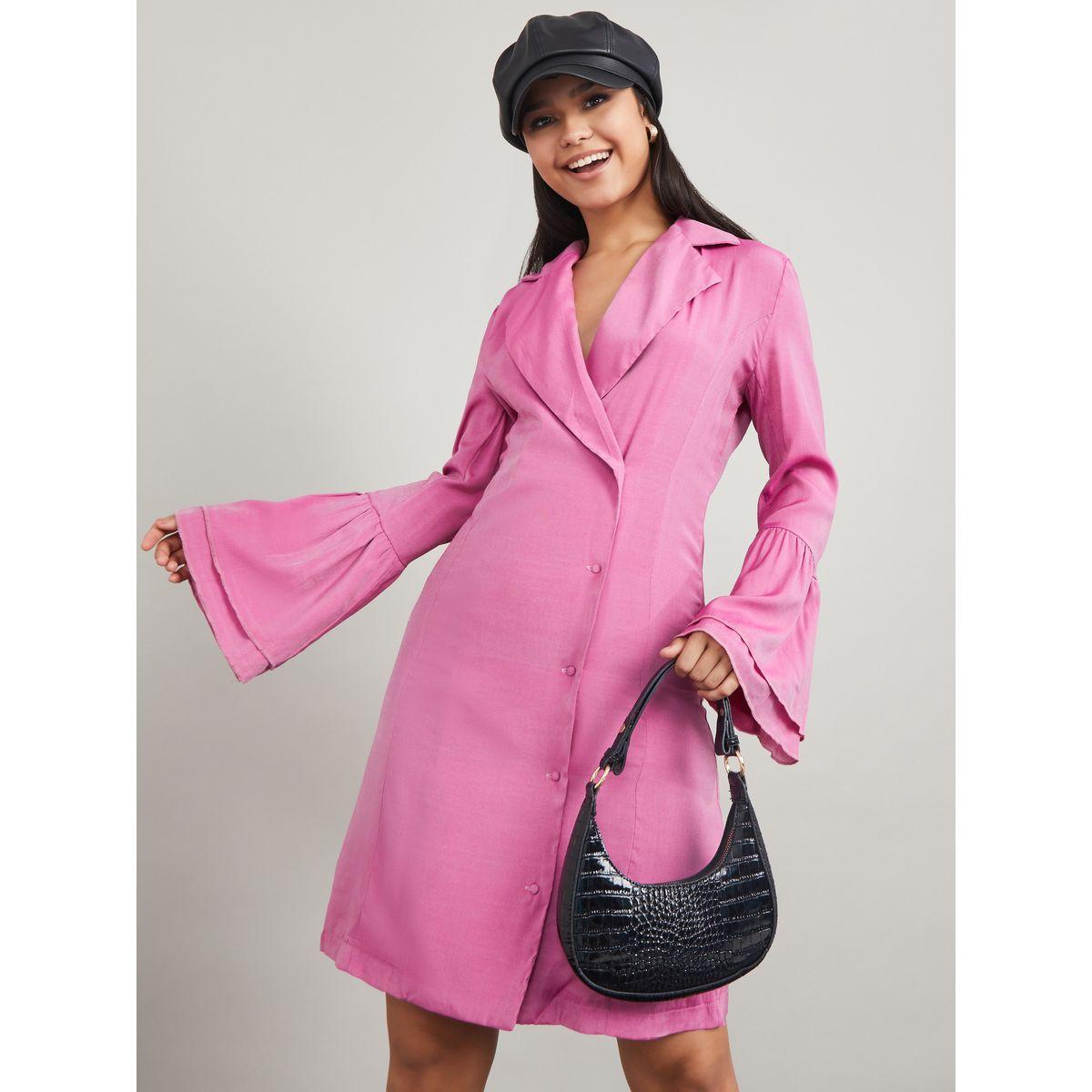 فستان بطول الركبة مع اكمام جرس-women-clothing-dresses-image-1