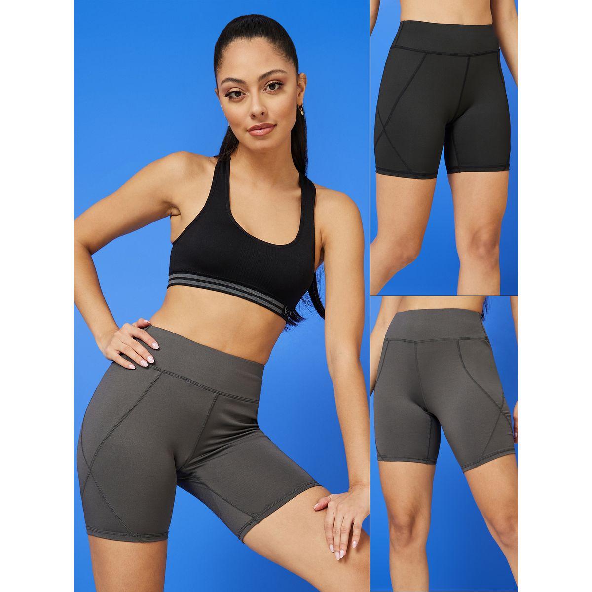 Styli Active Pack of 2 - Activewear Cycling Shorts-women-clothing-sportswearandactivewear-bottoms-image-1