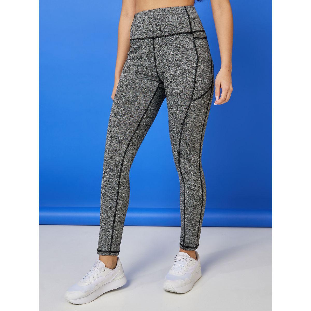 Styli Active Melange Contrast Stitch Detail Activewear Legging-women-clothing-sportswearandactivewear-bottoms-image-2