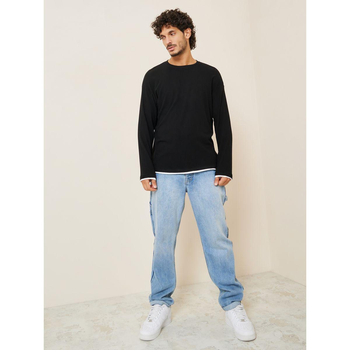 تيشيرت مضلع باكمام طويلة-men-clothing-tshirtsandpolos-tshirts-image-2