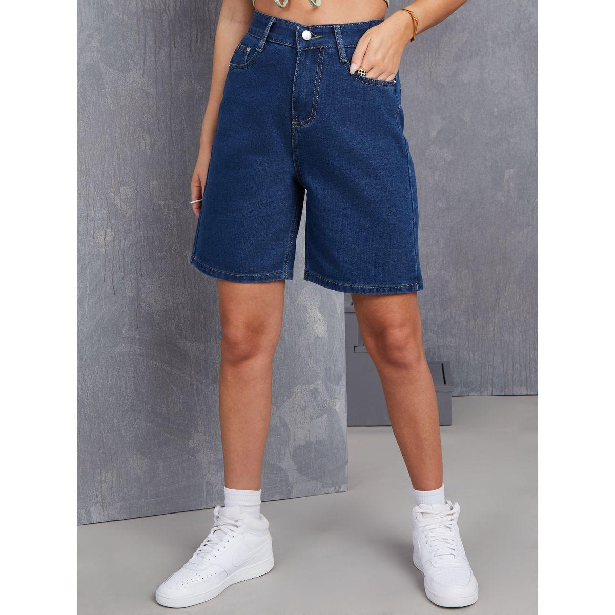 شورت دنيم بخصر عالي-women-clothing-bottoms-shorts-image-1