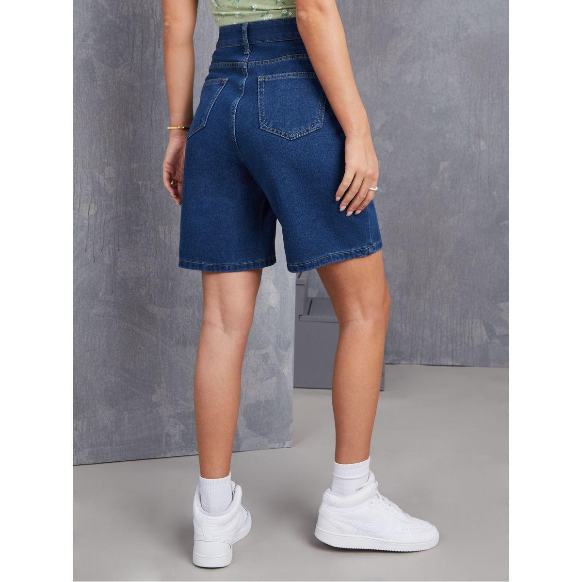 Styli High Rise Boyfriend Fit Denim Shorts-women-clothing-bottoms-shorts-image-4