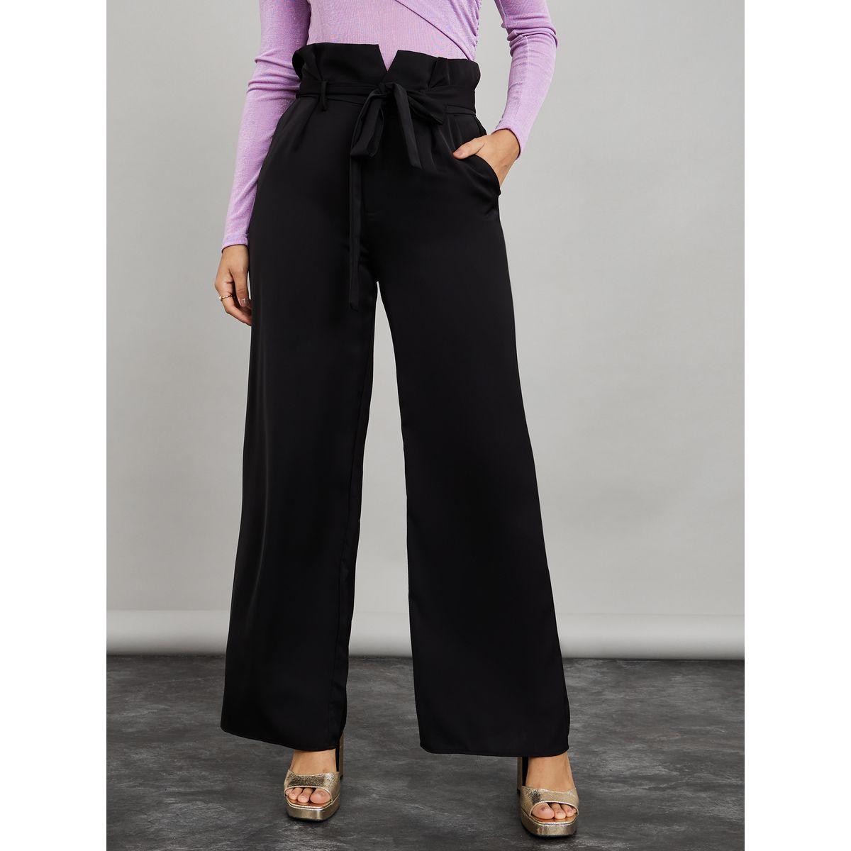 بنطال بخصر بيبر باغ واربطة-women-clothing-bottoms-trousers-image-2