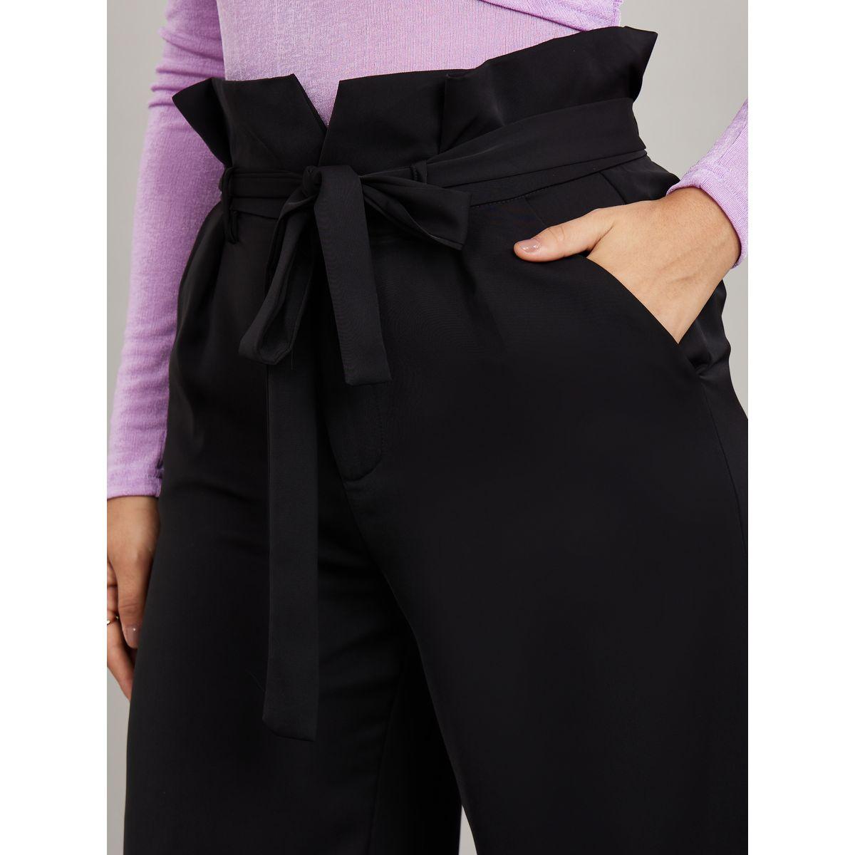 بنطال بخصر بيبر باغ واربطة-women-clothing-bottoms-trousers-image-3