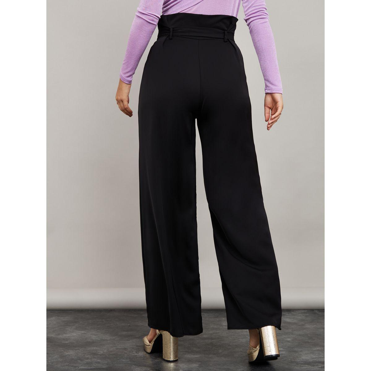 بنطال بخصر بيبر باغ واربطة-women-clothing-bottoms-trousers-image-4