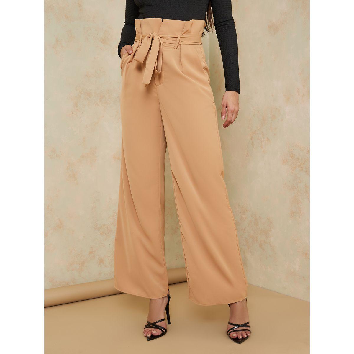 بنطال بخصر بيبر باغ واربطة-women-clothing-bottoms-trousers-image-2