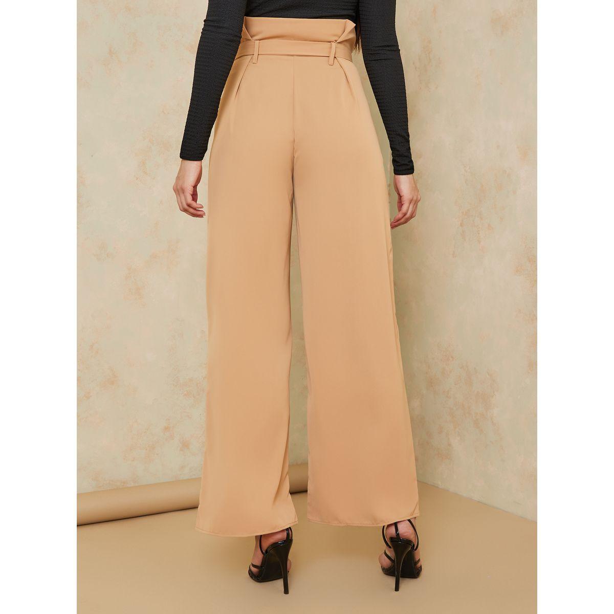 بنطال بخصر بيبر باغ واربطة-women-clothing-bottoms-trousers-image-4