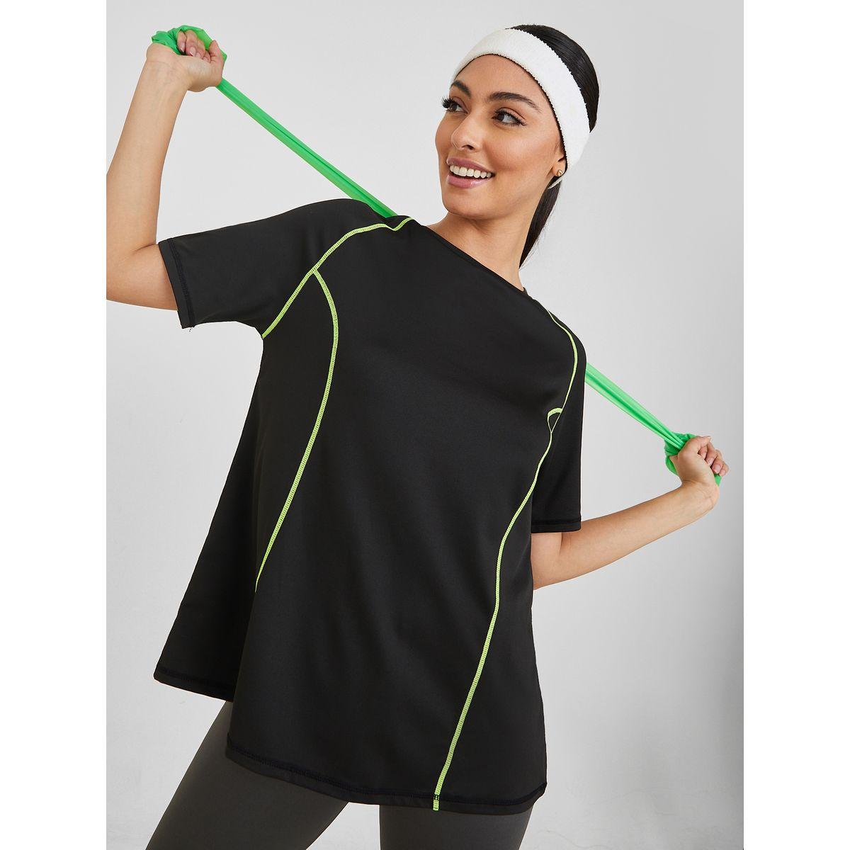 بلوزة يوجا بتداخلات مدروزة-women-clothing-sportswearandactivewear-tshirtsandvests-image-1