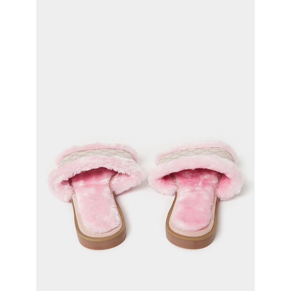 شبشب غرفة نوم مزين بفرو صناعي-women-shoes-bedroomslippers-image-3