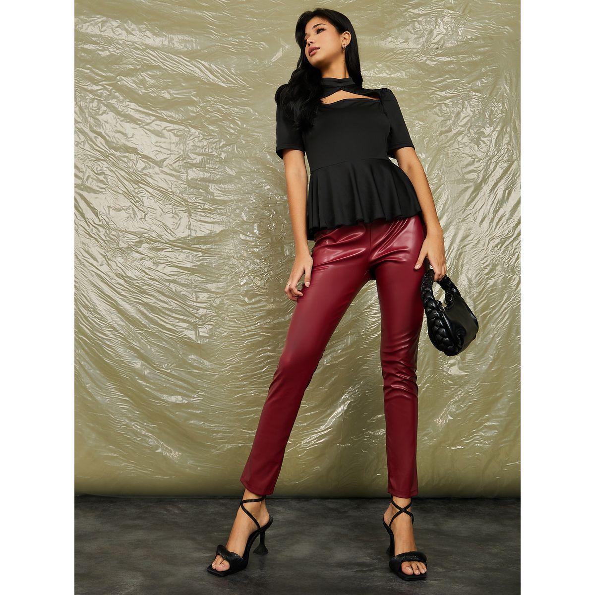 ليقنز جلد بخصر عالي-women-clothing-leggings-image-1
