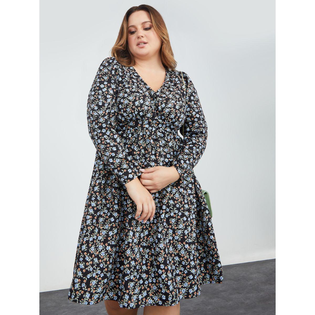 فستان بطول الركبة مع اكمام طويلة-women-clothing-dresses-image-2