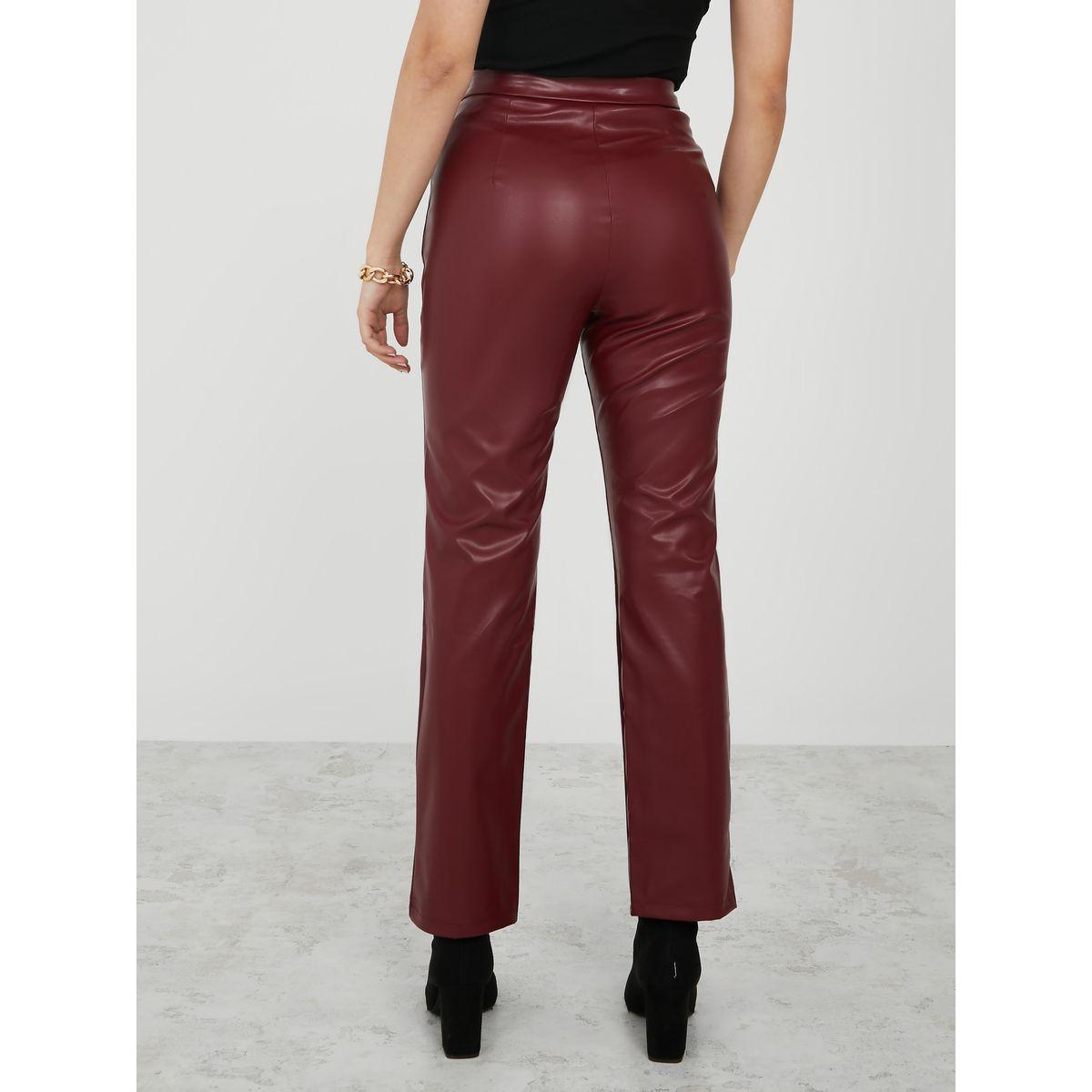 Styli High Waist Leather Look Straight Leg Trouser-women-clothing-bottoms-trousers-image-4