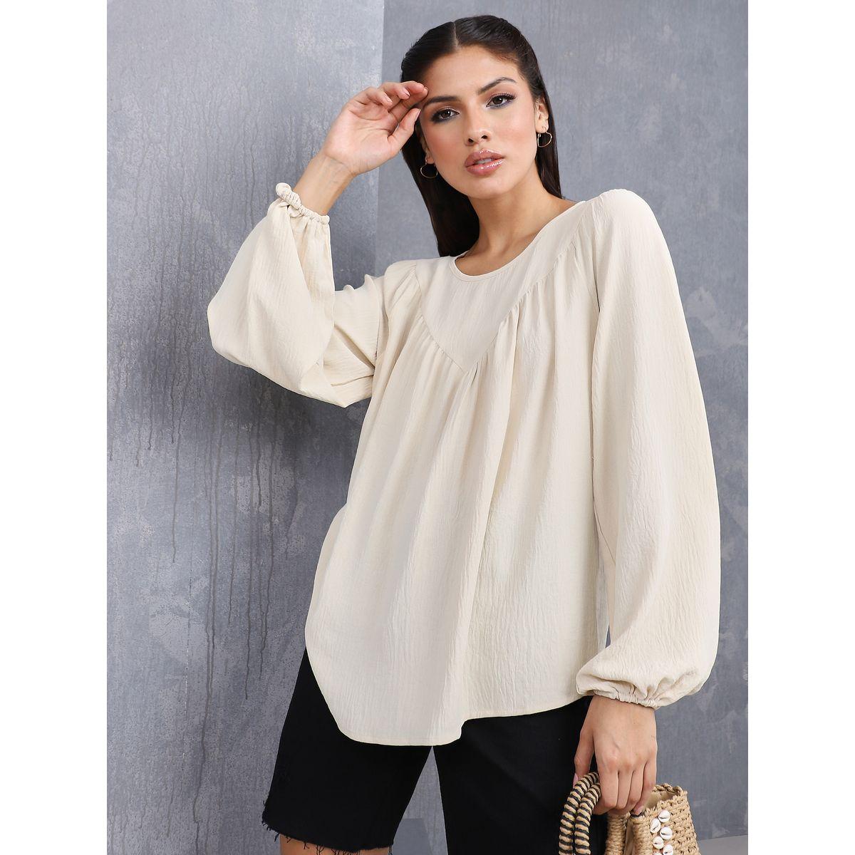 بلوزة بقصة مريحة واكمام طويلة-women-clothing-shirtsandblouses-blouses-image-1