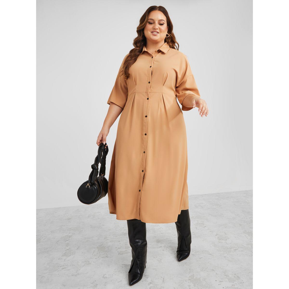 فستان ميدي باكمام قصيرة-women-clothing-dresses-image-1