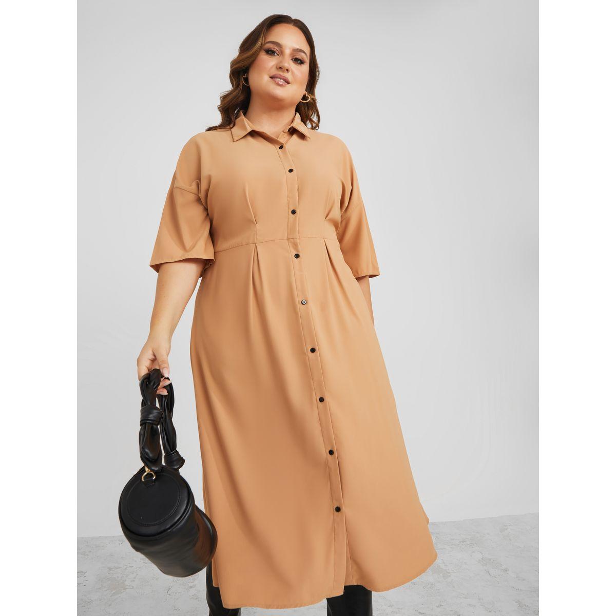 فستان ميدي باكمام قصيرة-women-clothing-dresses-image-2