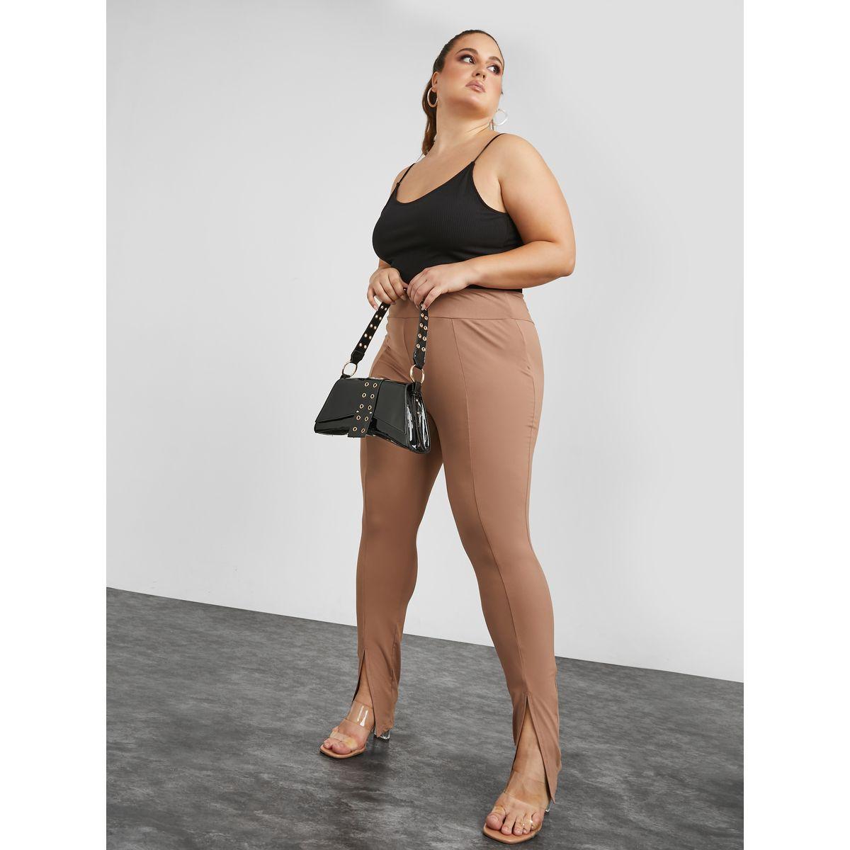 Styli Plus Split Front Leggings with Seam Detail-women-clothing-bottoms-leggings-image-2