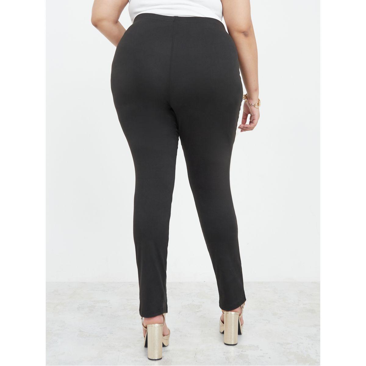 Styli Plus Elastic Waistband Split Front Leggings-women-clothing-bottoms-leggings-image-4