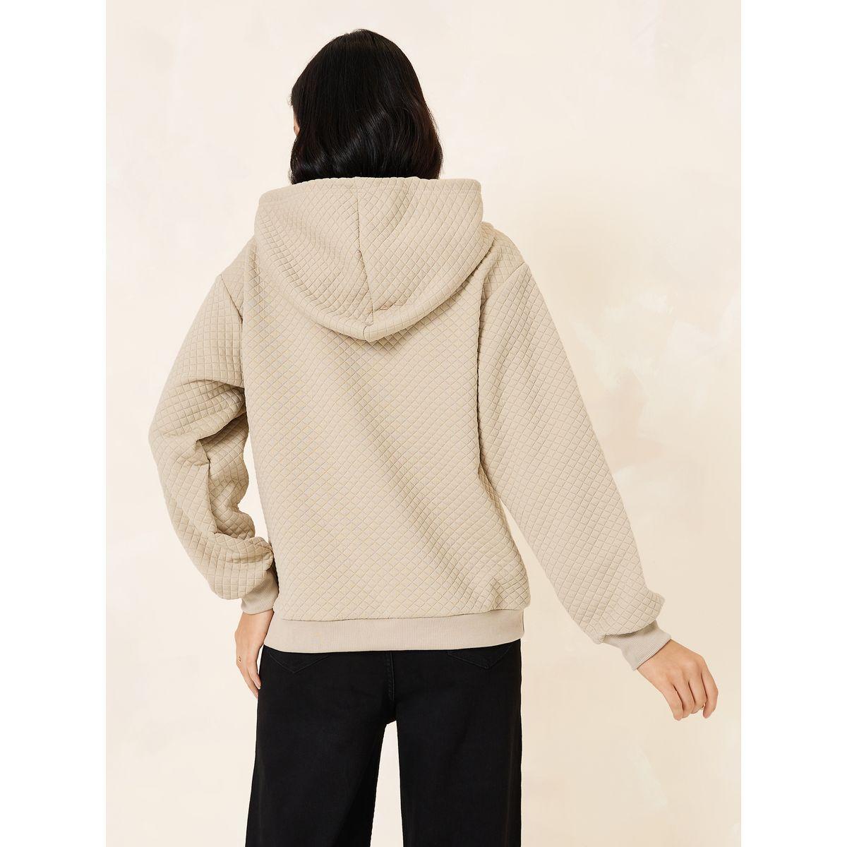 Styli Regular Length Textured Regular Fit Hoodie-women-winterwear-hoodiesandsweatshirts-hoodies-image-5