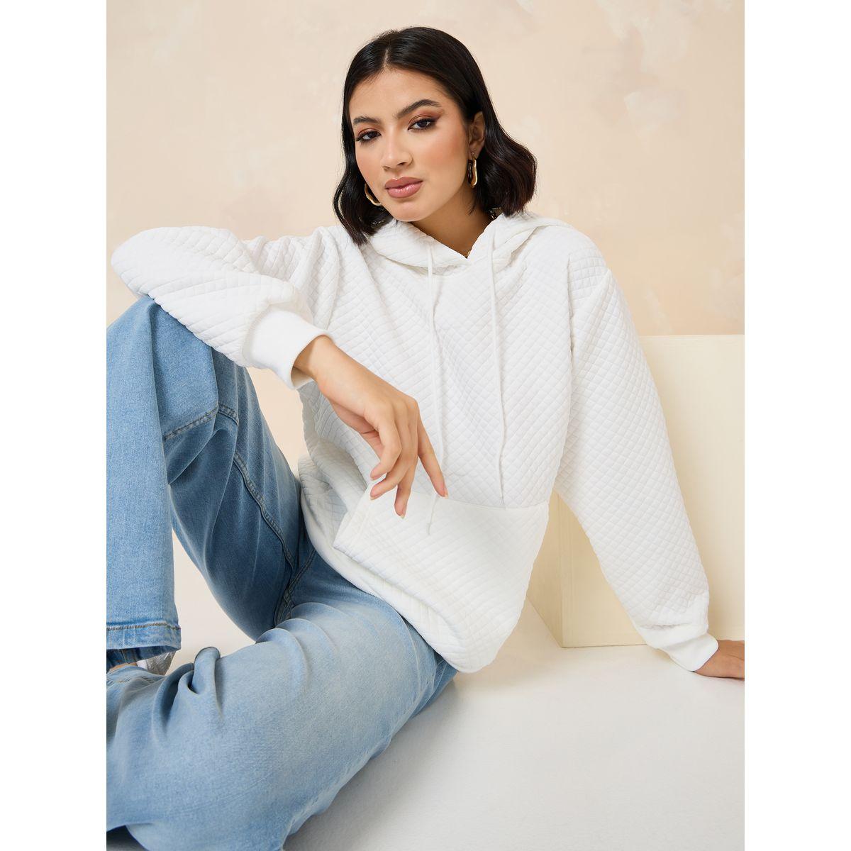Styli Regular Length Textured Regular Fit Hoodie-women-winterwear-hoodiesandsweatshirts-hoodies-image-1
