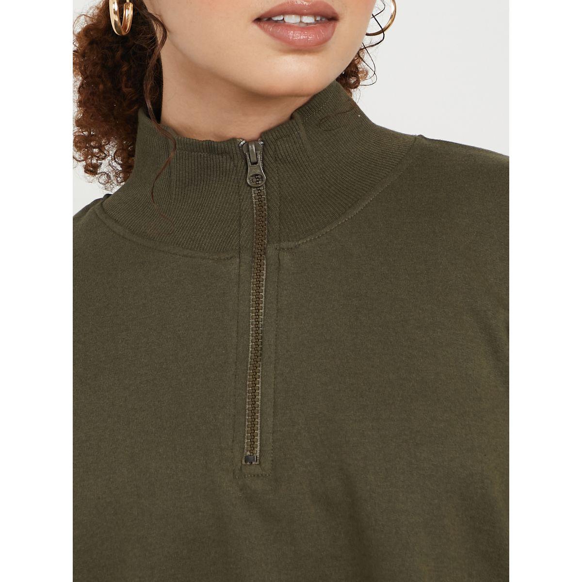Styli Regular Length High Neck Half Zip Oversized Sweatshirt-women-winterwear-hoodiesandsweatshirts-sweatshirts-image-5
