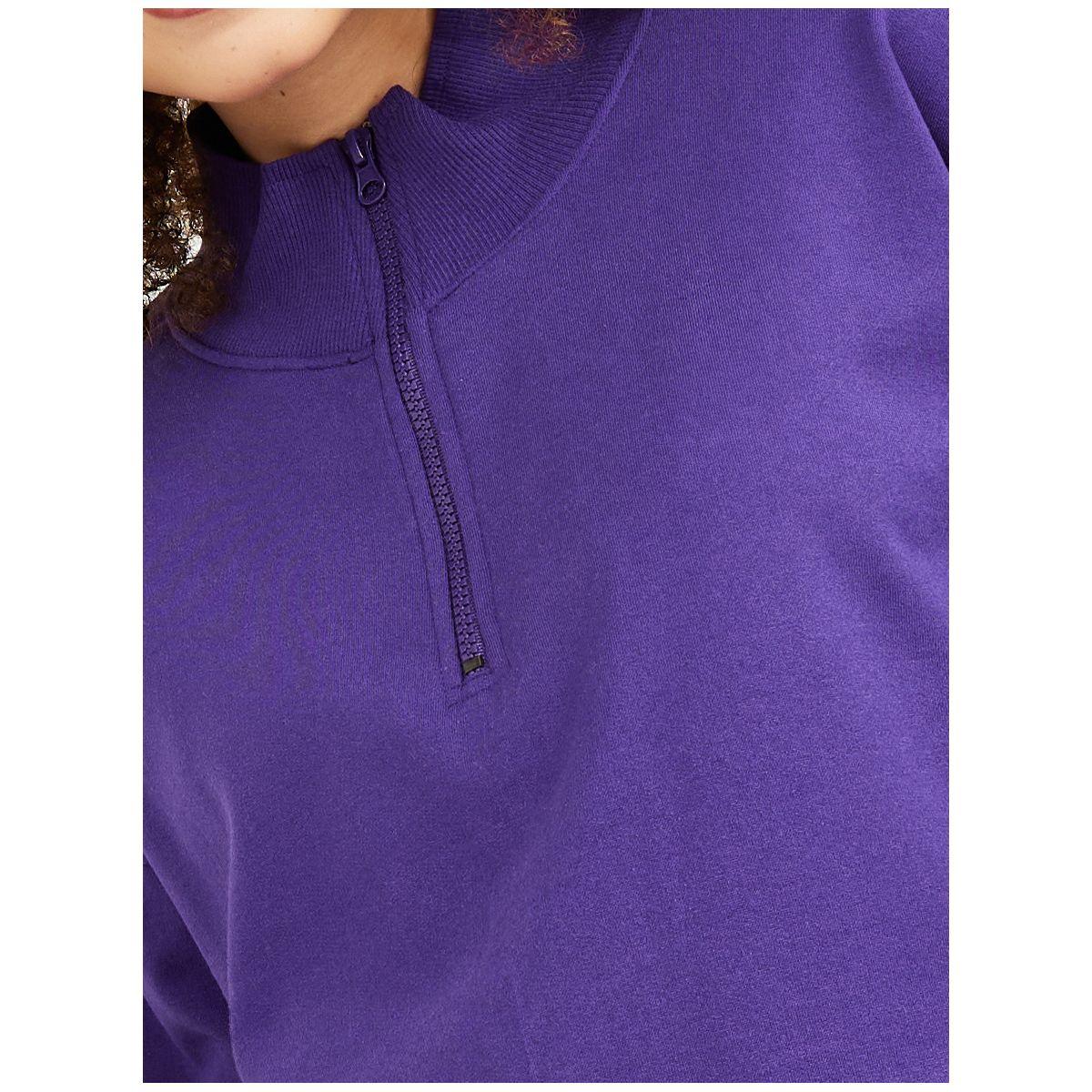 Styli Regular Length High Neck Half Zip Oversized Sweatshirt-women-winterwear-hoodiesandsweatshirts-sweatshirts-image-4
