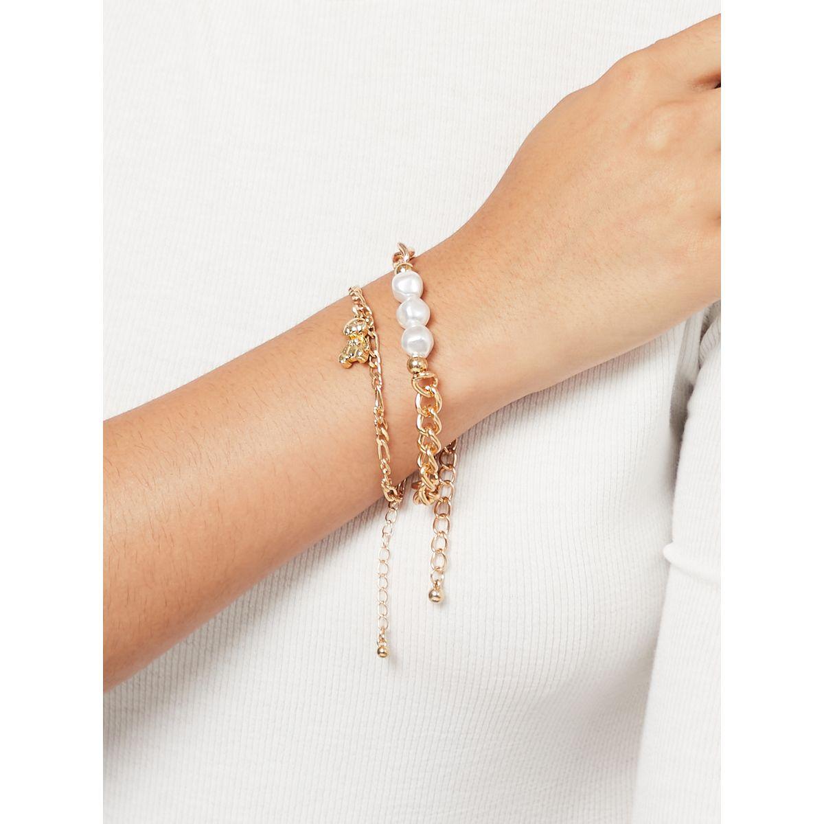 مجموعة من 2 اساور يد مزينة بلؤلؤ-women-watchesandjewellery-jewellery-banglesandbracelets-image-1