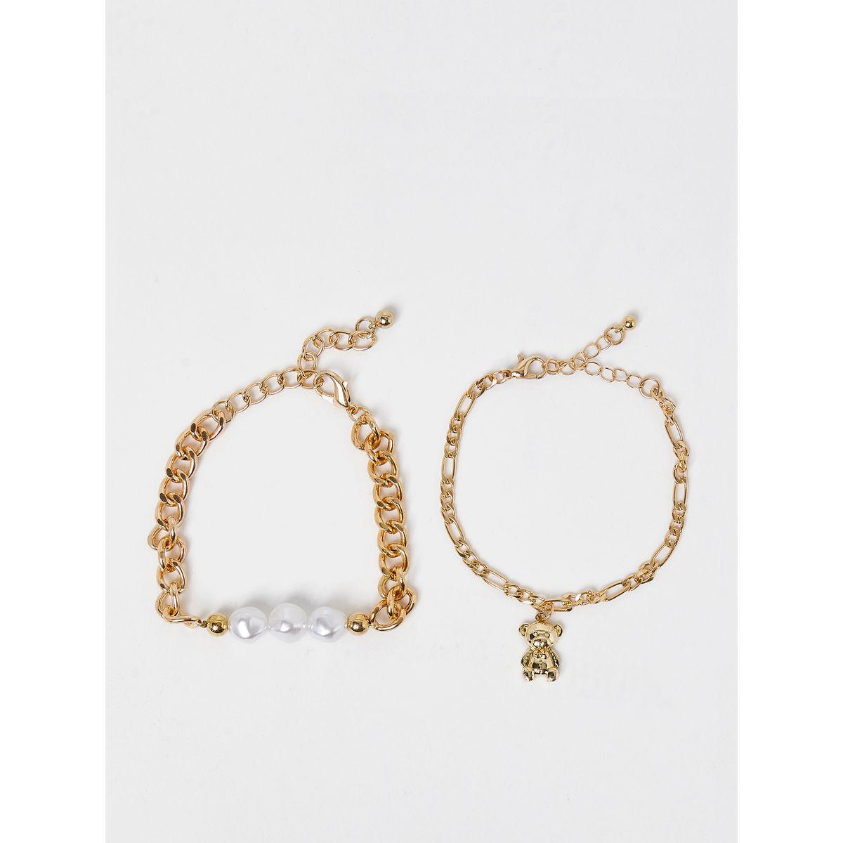 مجموعة من 2 اساور يد مزينة بلؤلؤ-women-watchesandjewellery-jewellery-banglesandbracelets-image-2