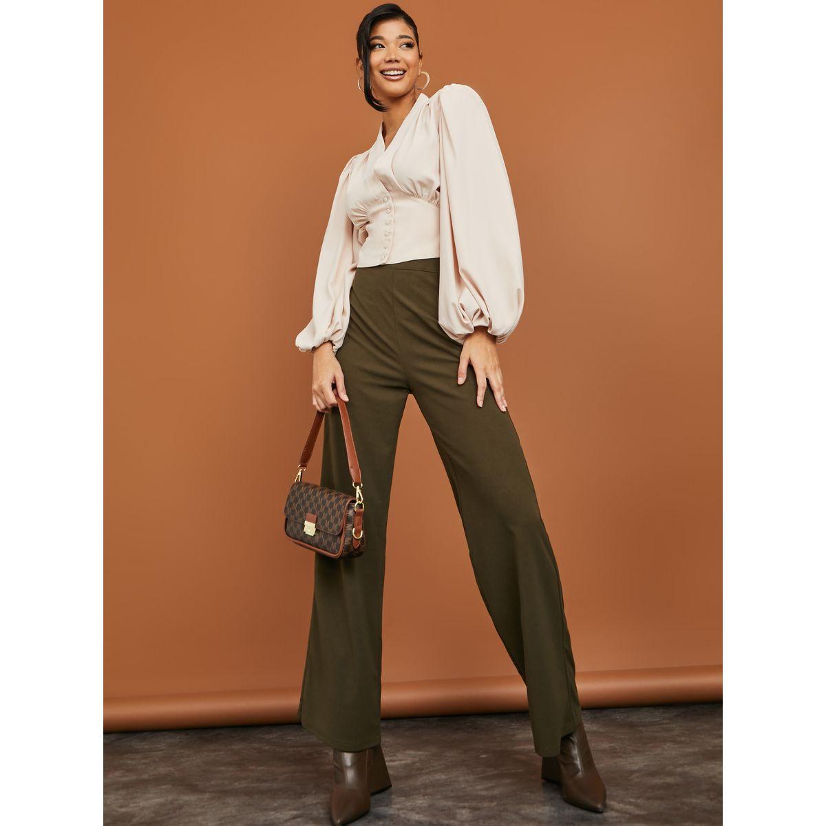 Styli High Waist Solid Wide Leg Trouser-women-clothing-bottoms-trousers-image-2