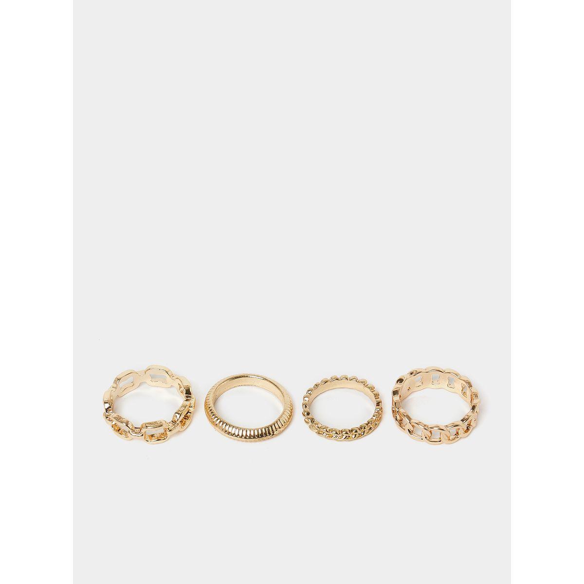 Styli Set of 4 - Elegant Textured Rings-women-watchesandjewellery-jewellery-rings-image-1