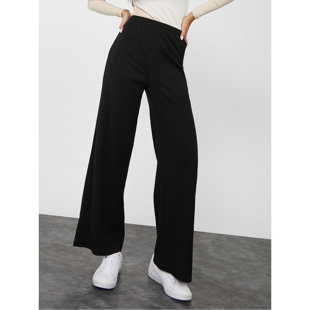 بنطال بقصة واسعة وخصر مطاطي-women-clothing-bottoms-trousers-image-1