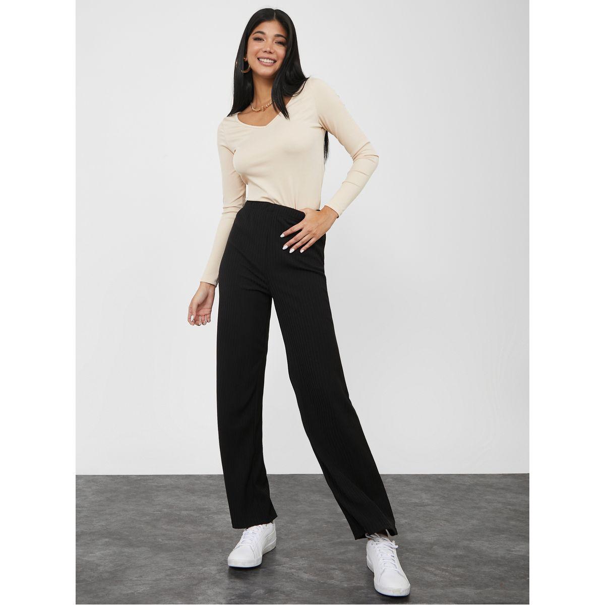 بنطال بقصة واسعة وخصر مطاطي-women-clothing-bottoms-trousers-image-2