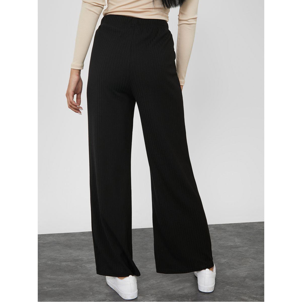 بنطال بقصة واسعة وخصر مطاطي-women-clothing-bottoms-trousers-image-4