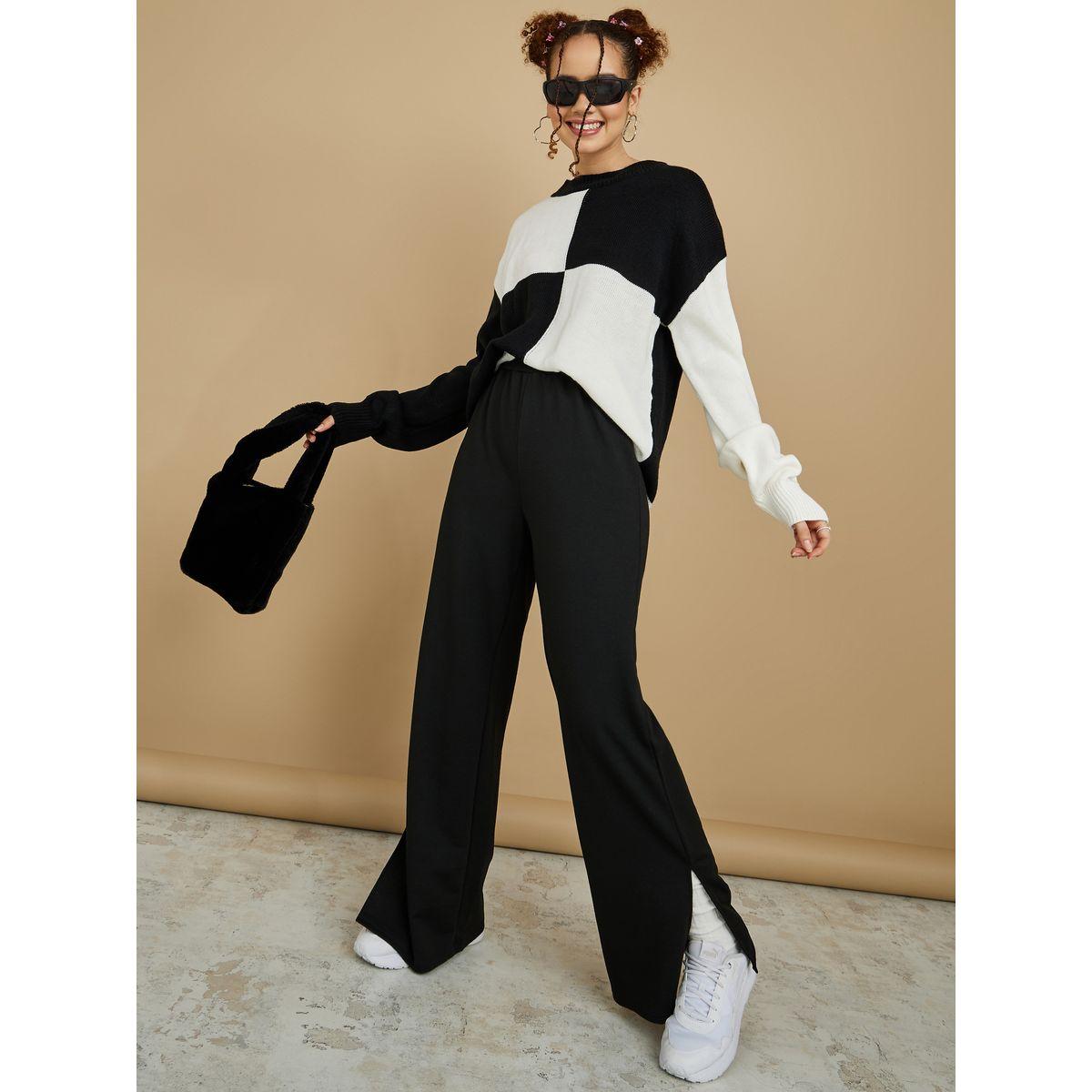 Styli Wide Leg Pants with Spilt Hem-women-clothing-bottoms-trousers-image-2