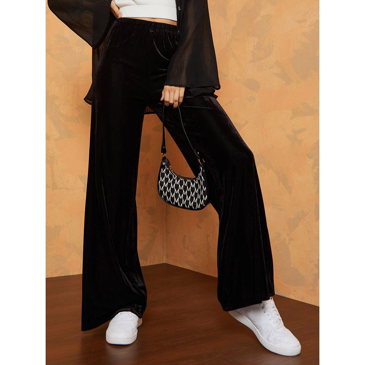 بنطال بقصة واسعة وخصر عالي-women-clothing-bottoms-trousers-image-1