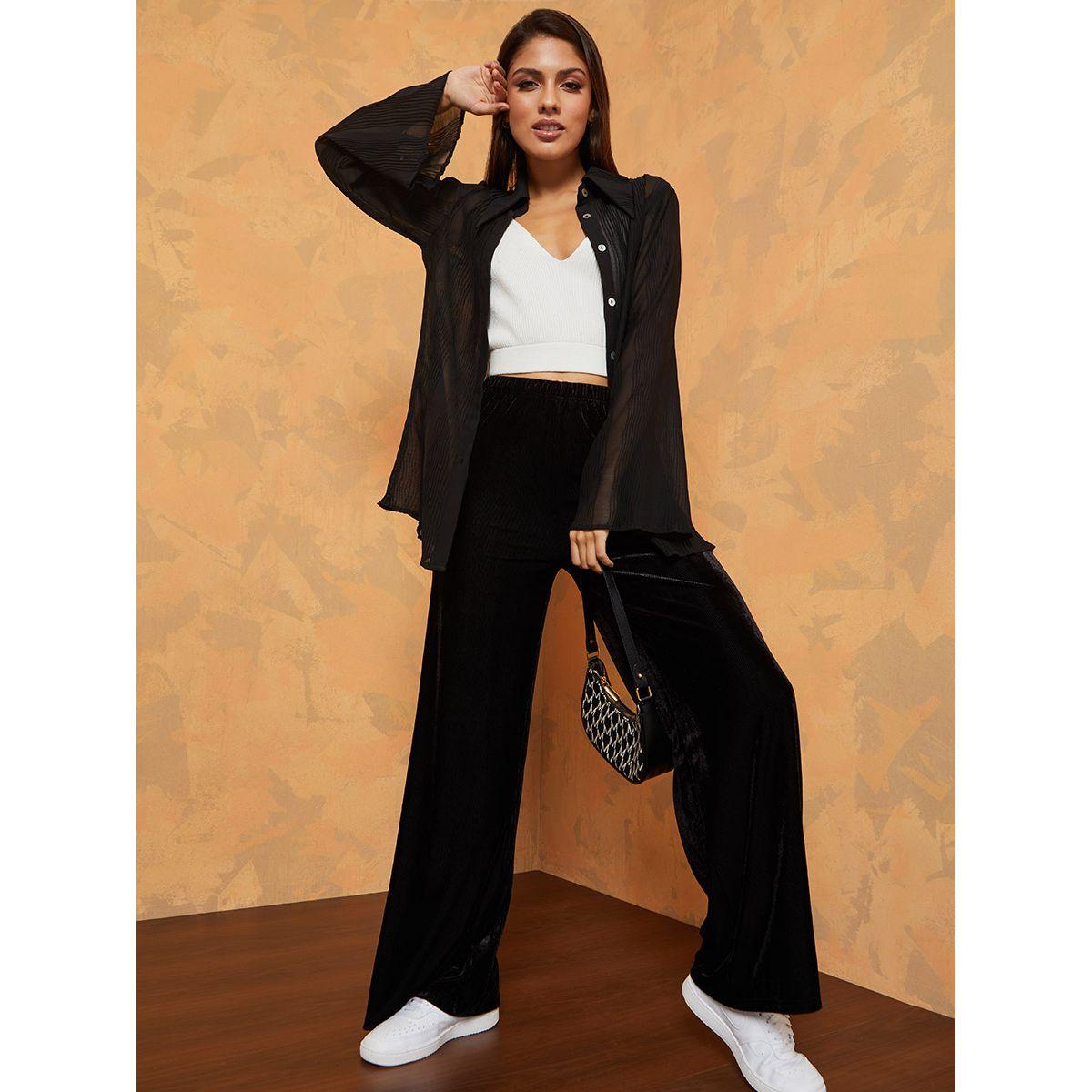 بنطال بقصة واسعة وخصر عالي-women-clothing-bottoms-trousers-image-2