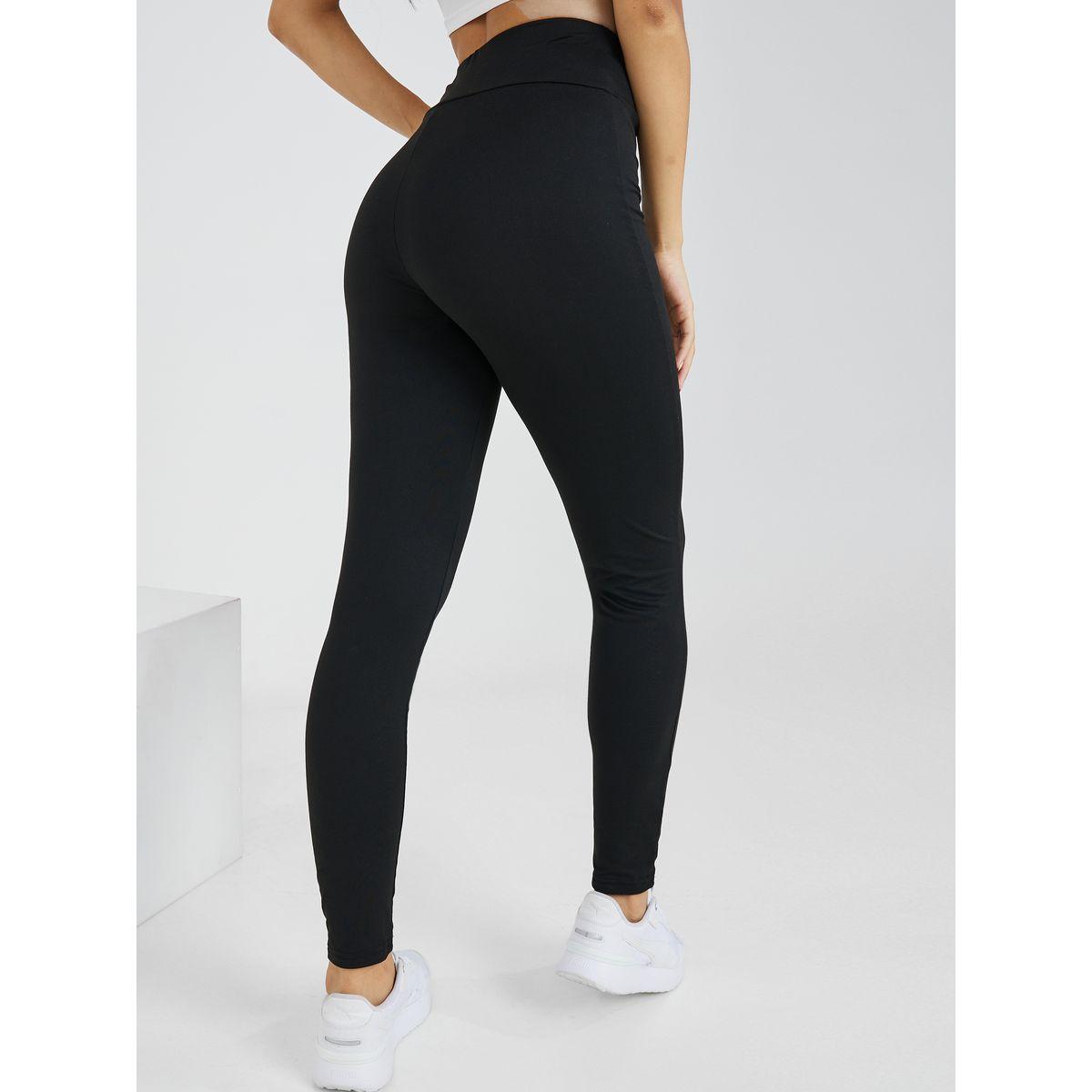 Styli Woven Patch Detail Elasticated Waistband Leggings-women-clothing-bottoms-leggings-image-4