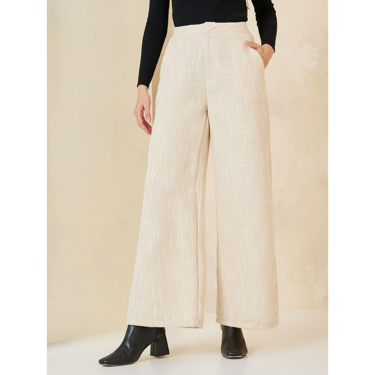 Styli Tweed Wide Leg Trouser with Side Pocket-women-clothing-bottoms-trousers-image-2