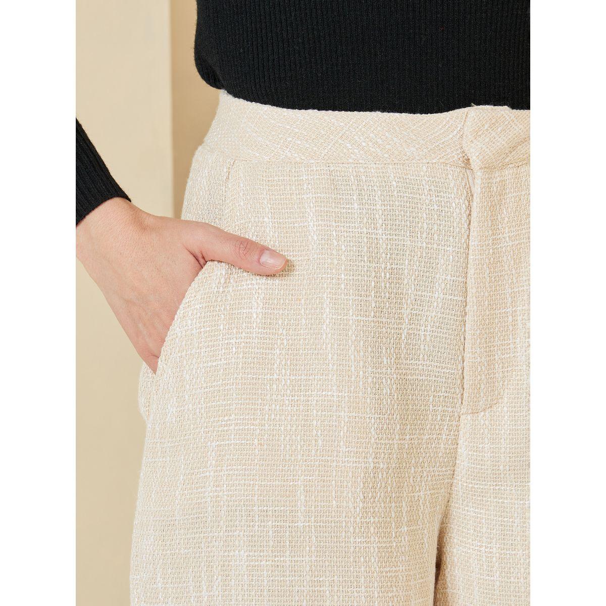Styli Tweed Wide Leg Trouser with Side Pocket-women-clothing-bottoms-trousers-image-3