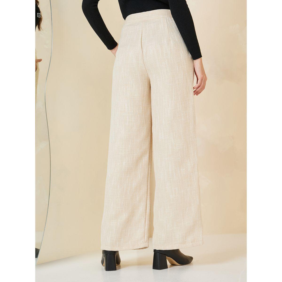Styli Tweed Wide Leg Trouser with Side Pocket-women-clothing-bottoms-trousers-image-4