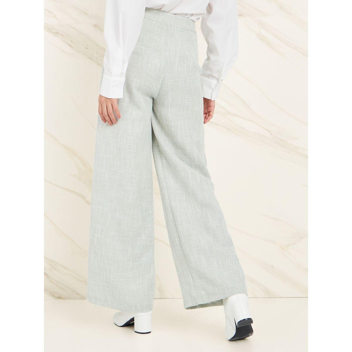 Styli Tweed Wide Leg Trouser with Side Pocket-women-clothing-bottoms-trousers-image-4