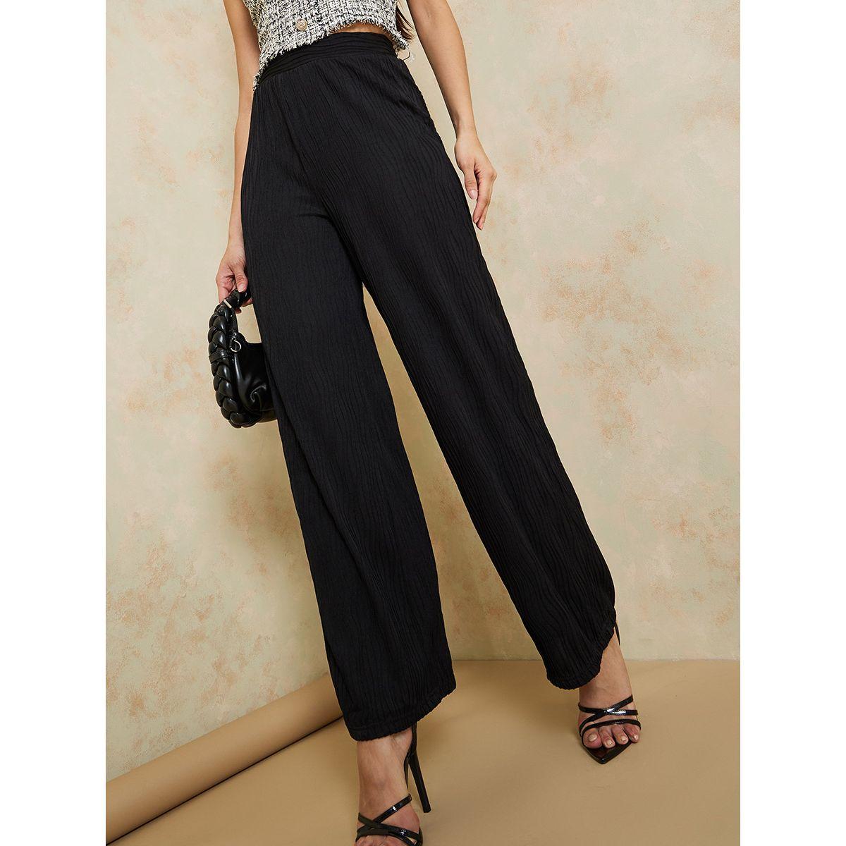 بنطال بقصة واسعة وخصر عالي-women-clothing-bottoms-trousers-image-1