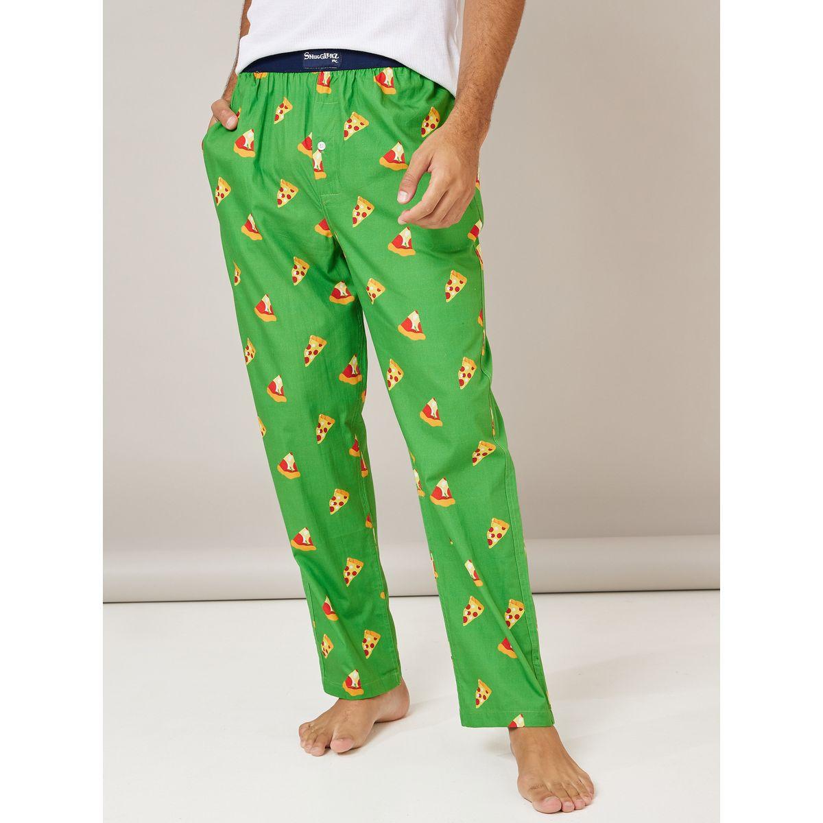بنطال بيجاما بخصر متداخل بلون مغاير-men-clothing-nightwear-pyjamaandshorts-image-1