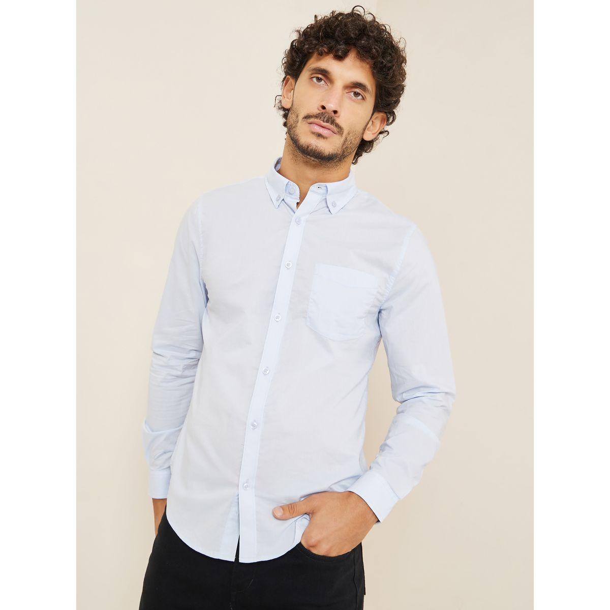 Styli Slim Fit Stretch Cotton Button-Down Collar Shirt-men-clothing-shirts-image-1