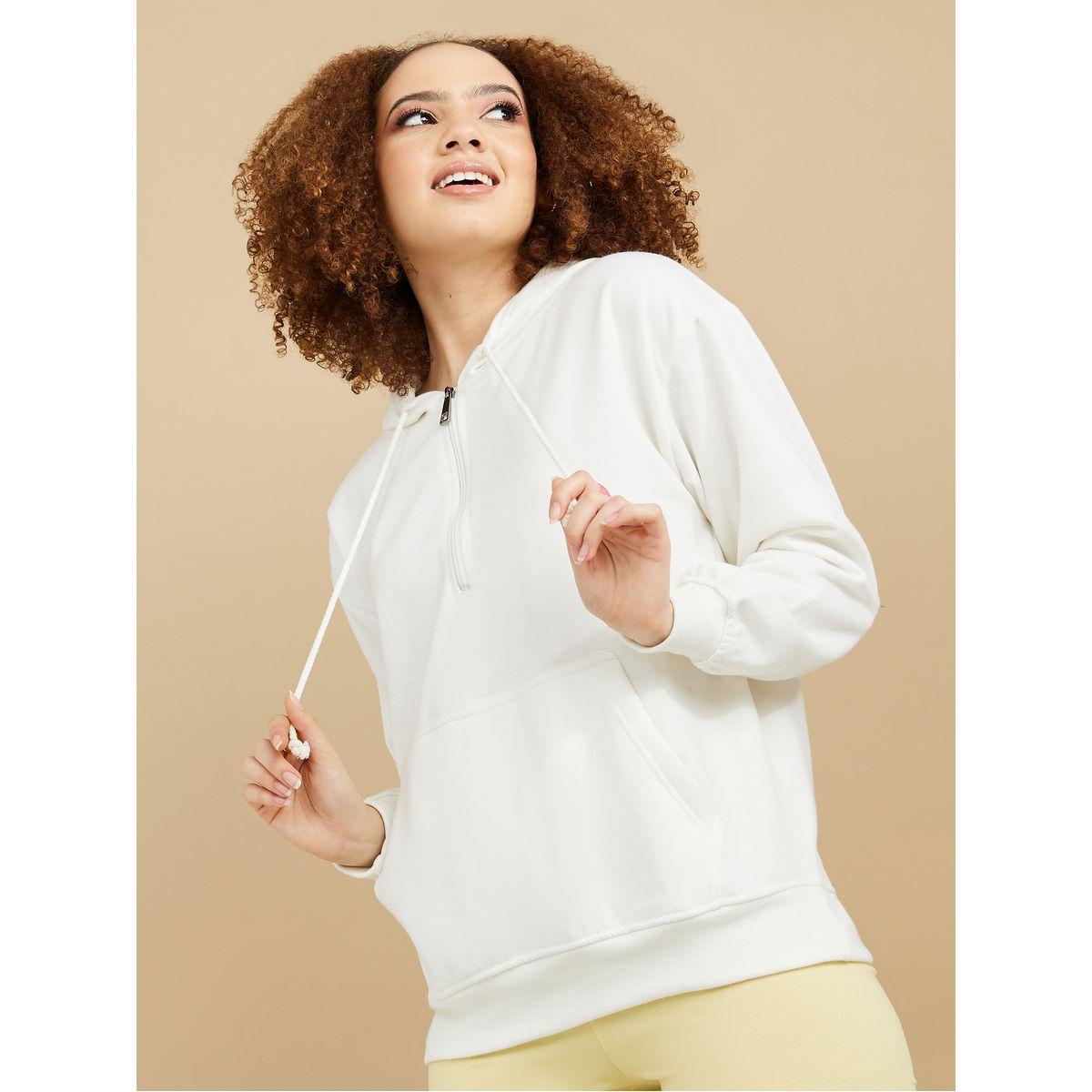 Styli Regular Length Half Zip Detail Regular Fit Hoodie-women-clothing-hoodiesandsweatshirts-hoodies-image-1