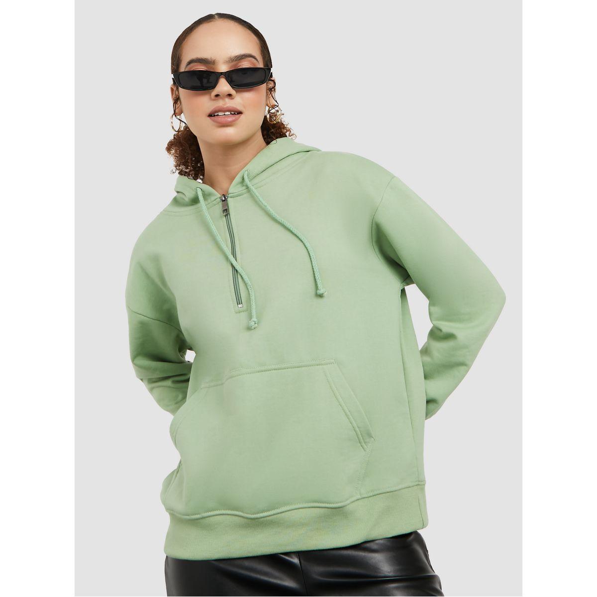 Styli Regular Length Half Zip Detail Regular Fit Hoodie-women-winterwear-hoodiesandsweatshirts-hoodies-image-1