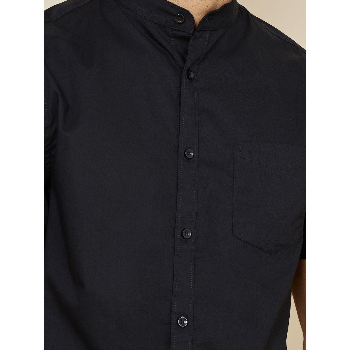 Styli Slim Fit Stretch Cotton Grandad Collar Short Sleeve Shirt-men-clothing-shirts-image-3